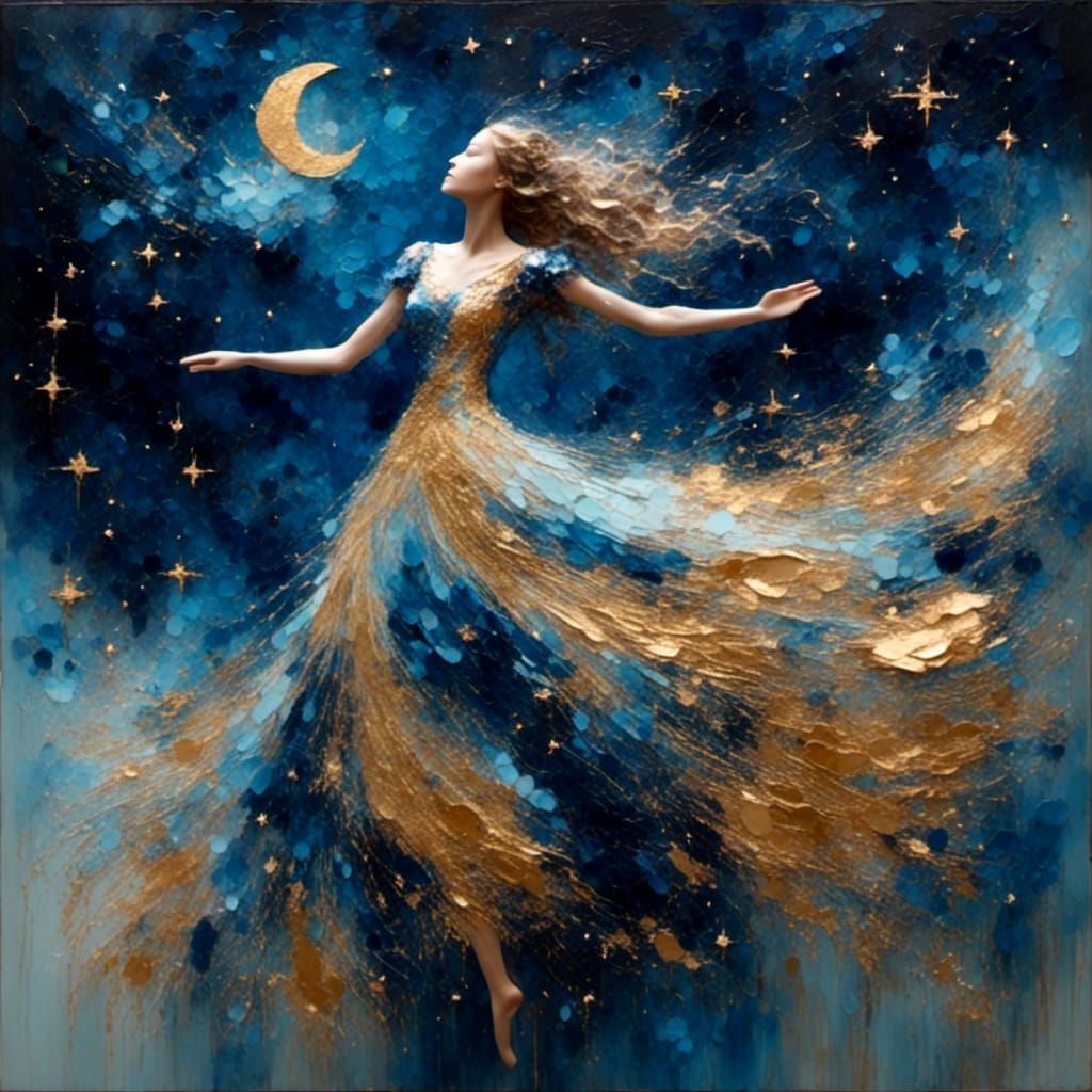 Celestial Spirit in Starry Night Sky