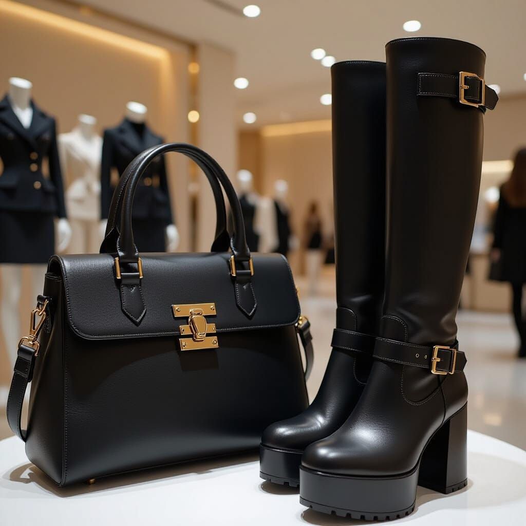 Luxury Ferragamo Bag and Boots Set