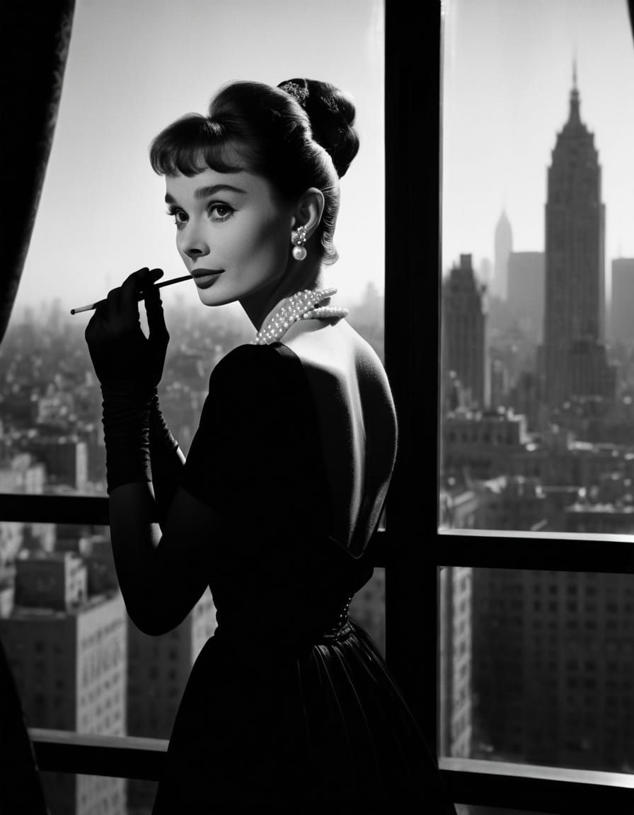 Elegant Woman in Classic Hollywood Glamour