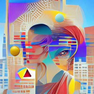 Geometric Bauhaus Pop Art Screen Print in 8K