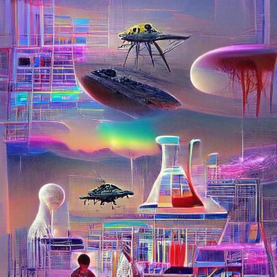 Futuristic Cityscape in Science Fiction Style