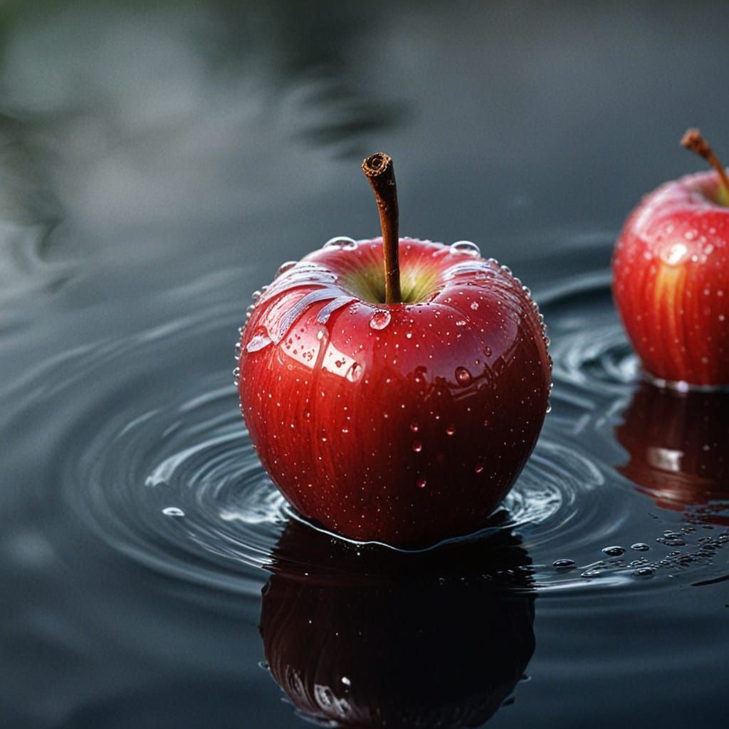 Glistening Water Apple Still Life in Fantasy Landscapes