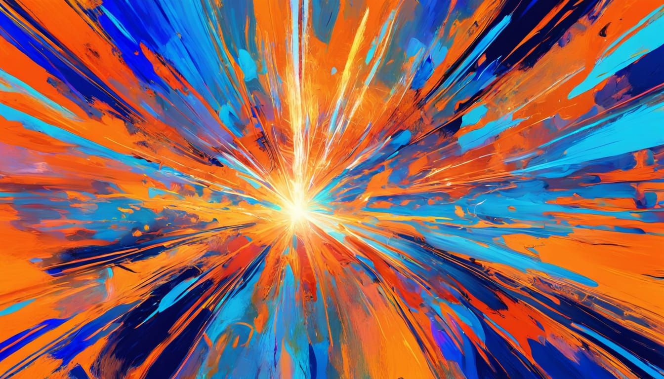 Abstract Expressionism with Glowing Hues and Dynamic Brushst...