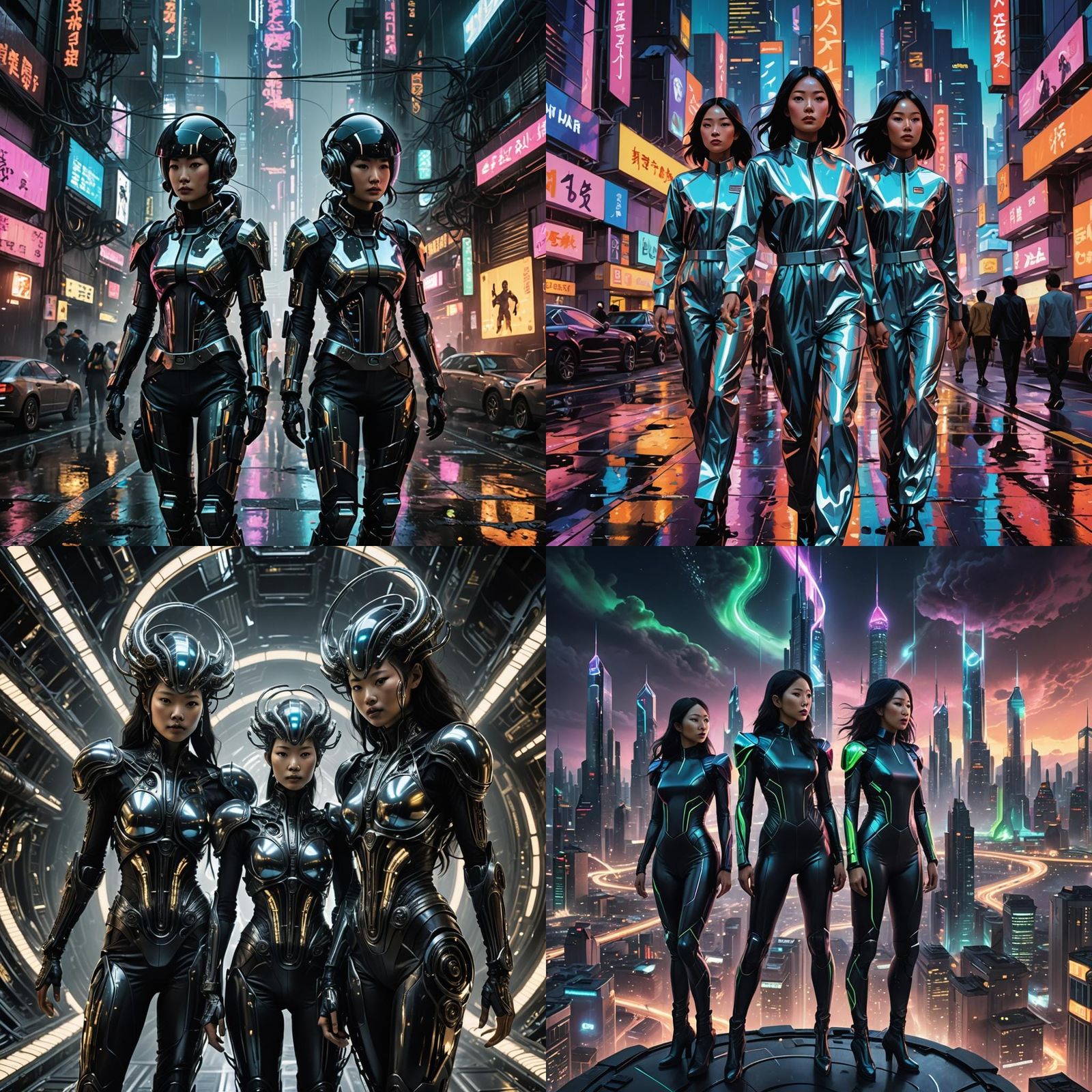 Cyberpunk Women Wielding Black Holes to Destroy Stars