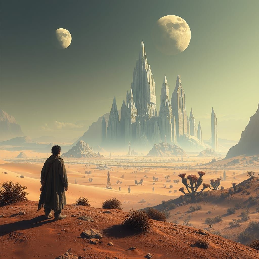 Mysterious Alien Cityscape in Dazzling Crystal Architecture