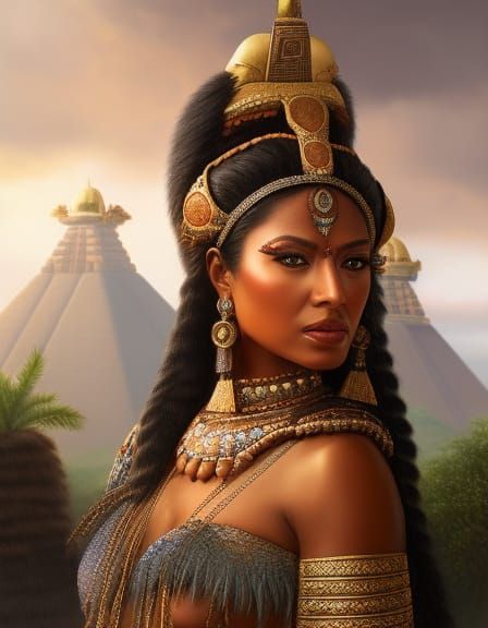 Aztec Goddess Itzpapalotl in Hyperdetailed Fantasy Painting