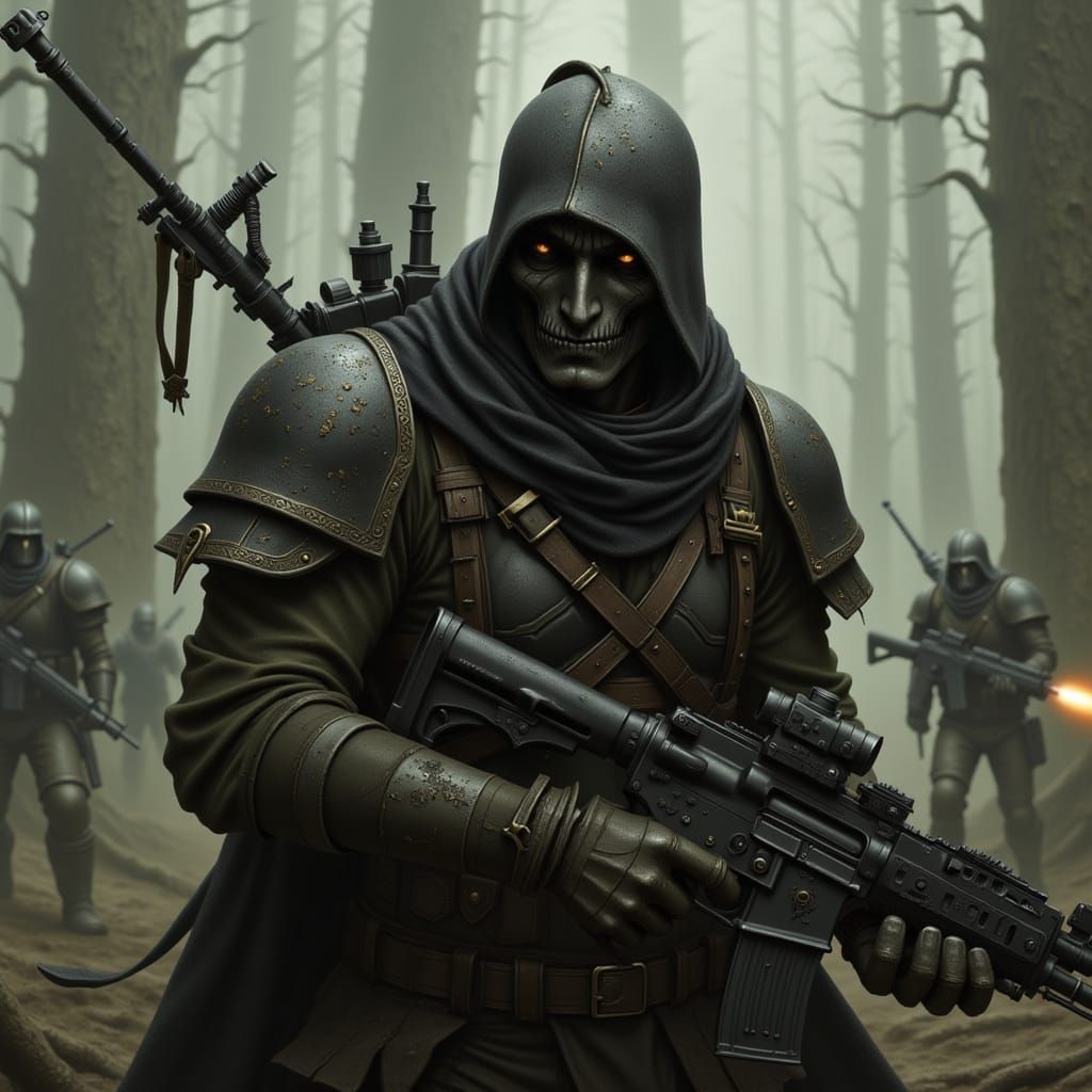 Grimdark Shadow Infantry with Digital Camouflage