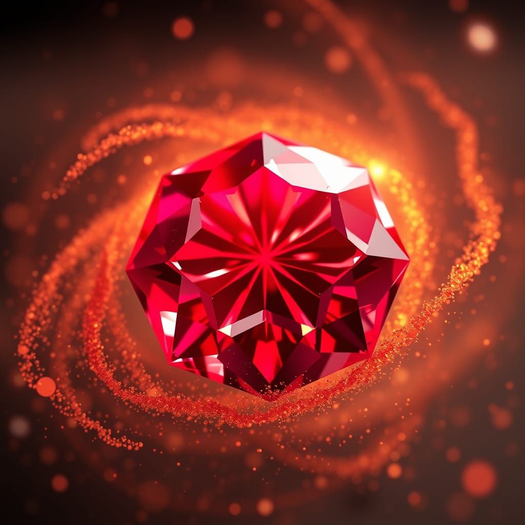 A Red Diamond Radiates Beauty in a Whirlwind of Dust