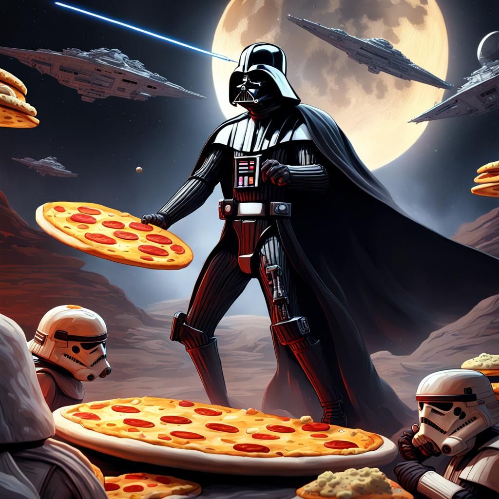 Epic Star Wars Battle on a Cheese Moon