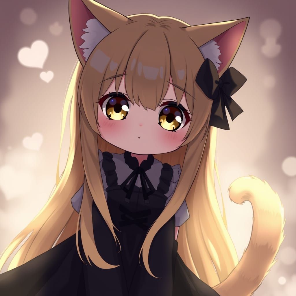 Moody Anime Catgirl Dreams of Coffee