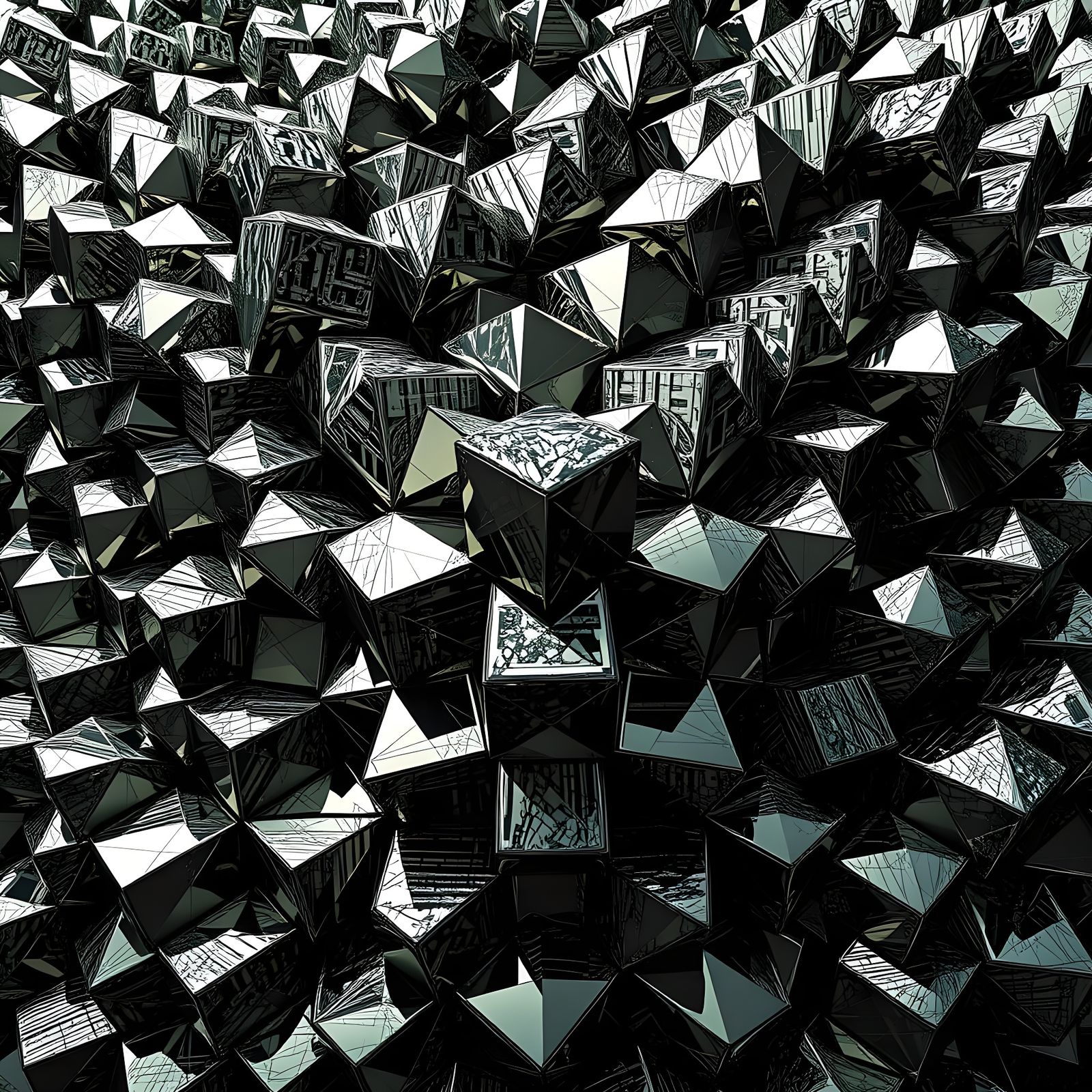 Crystal Cubes in Infinite Formation