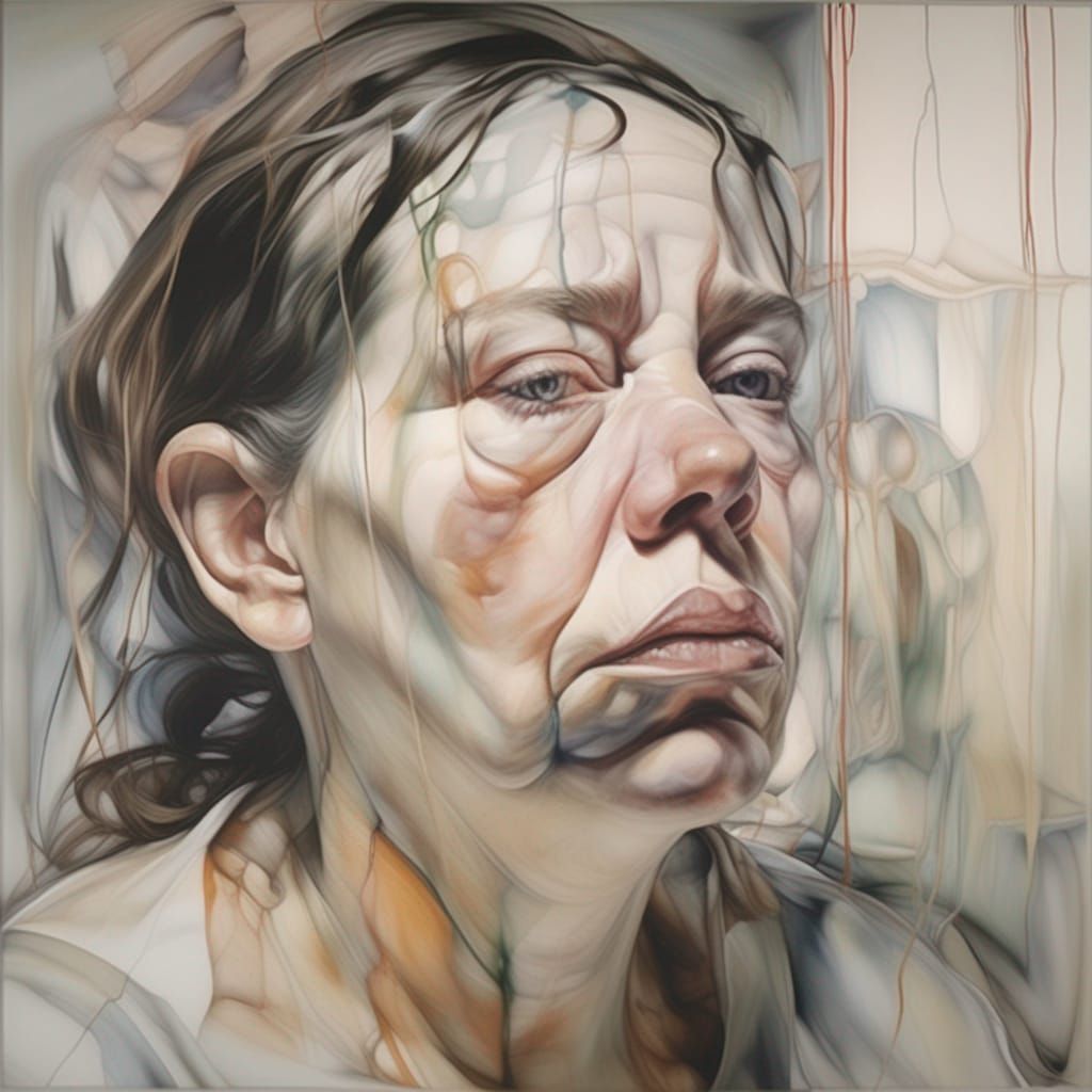 Expressive Figure Study in Jenny Saville Style