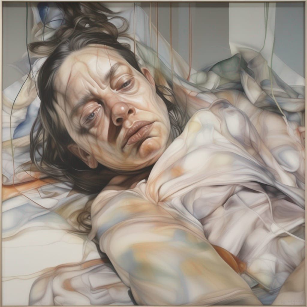 Visceral Portrait of Despair as Impasto Painting