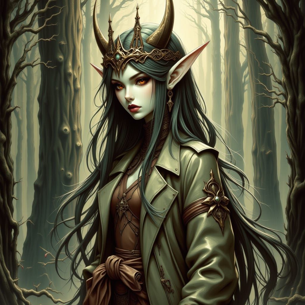 Elegant Elf in Fashionable Attire