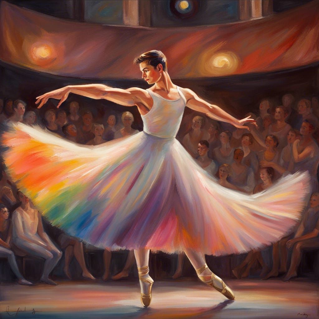 Impressionist Painting of a Male Ballet Dancer