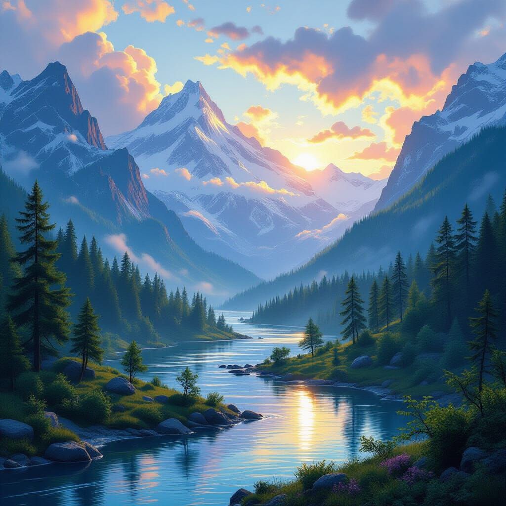 Lush Fantasy World with Epic Lighting