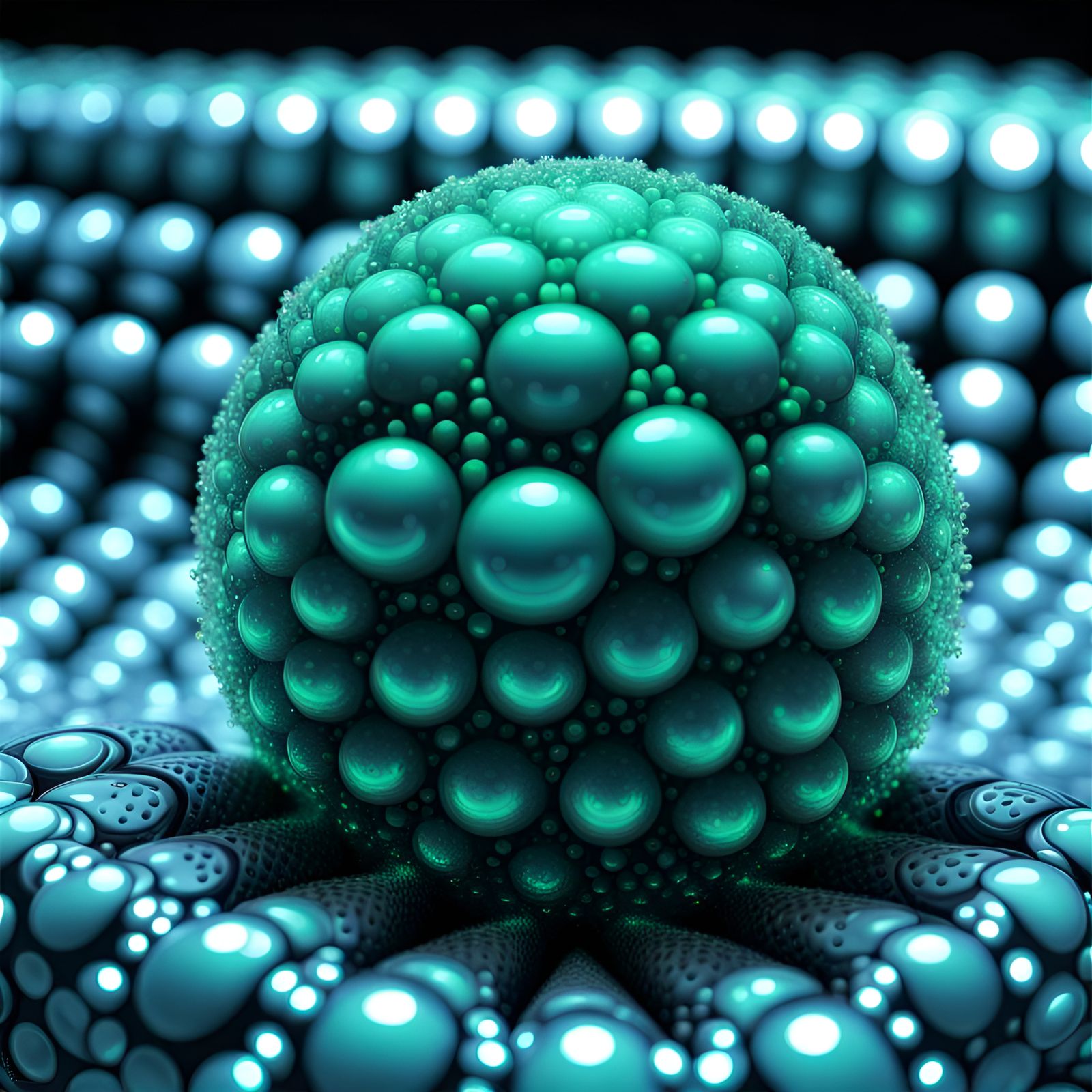 Glowing Nuclear Fuel Rod in Bubble Wrap