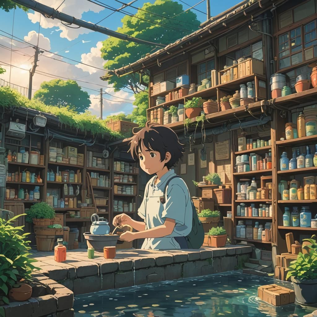 Anime Key Visual in Studio Ghibli Style