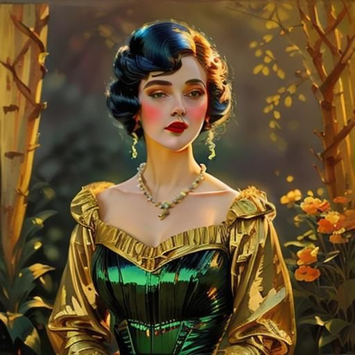 Decopunk Marge Simpson in Luxurious Streamline Moderne Elega...