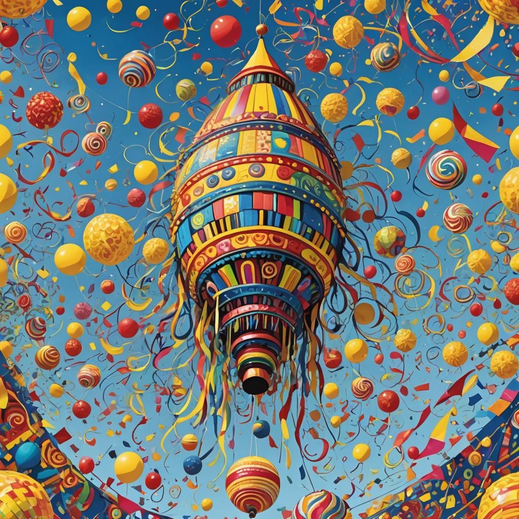 Colorful Piñata in Abstract Street Art Style