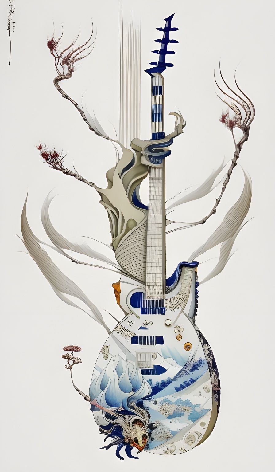 Garlic Guitar Chimera in Surrealist Style