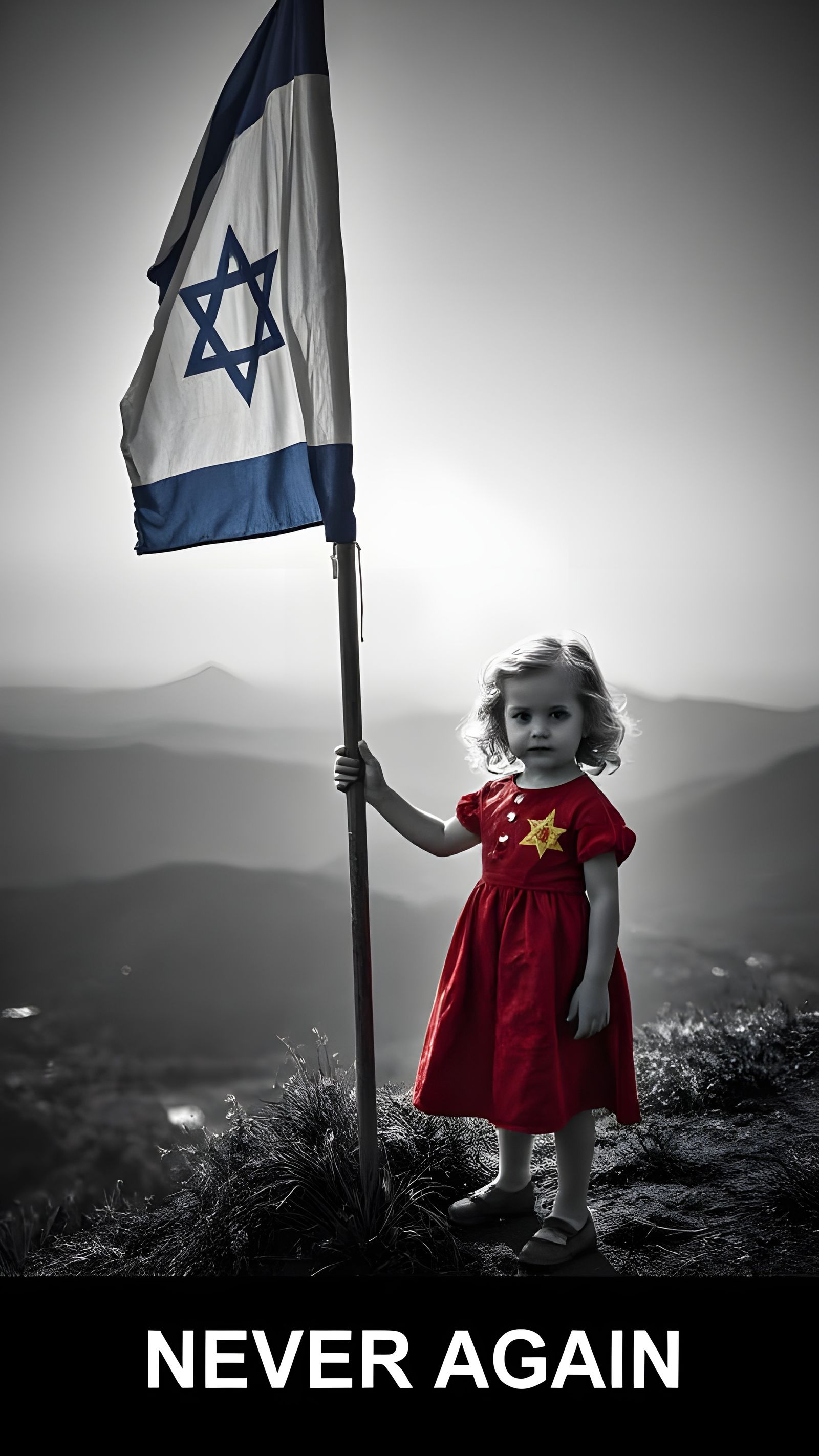 Soulful Ghost of a Young Israeli Girl Stares at the Viewer