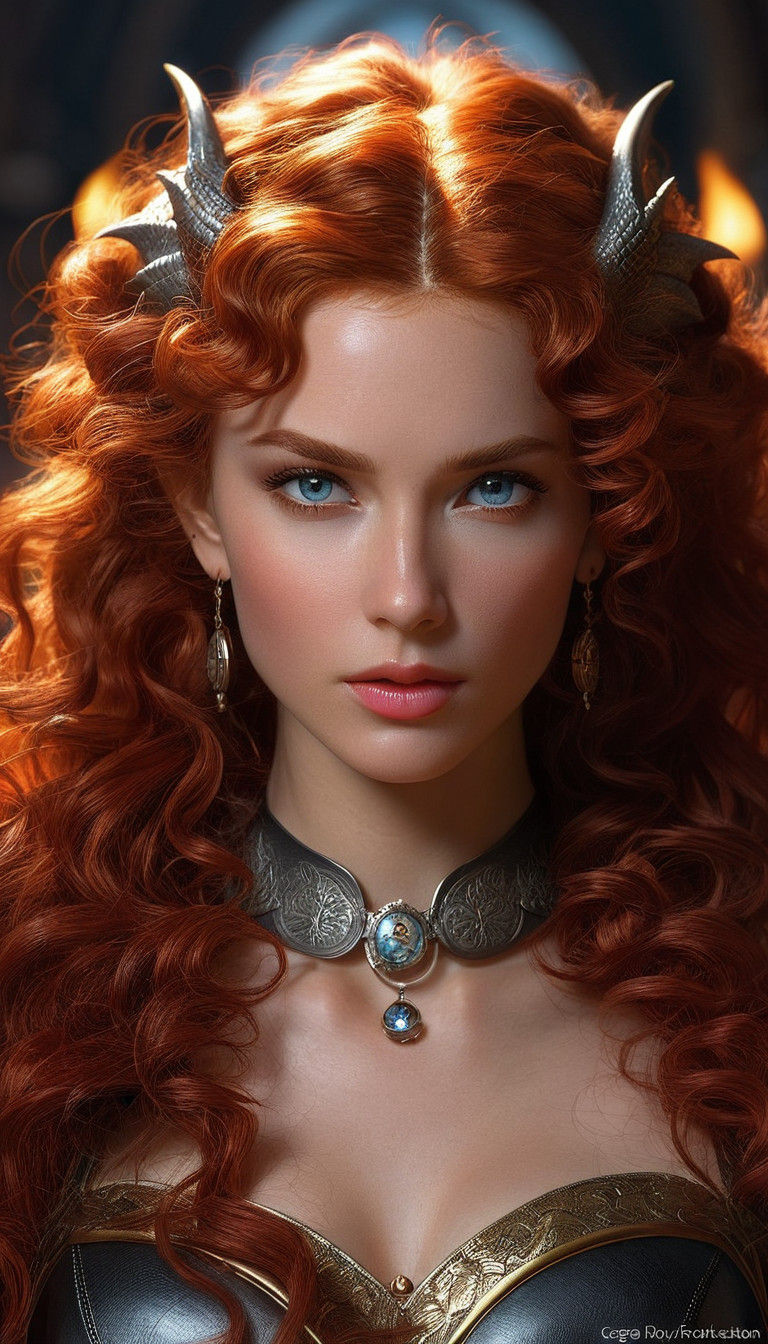 Surreal Portrait of a Fiery Hero in Hyperrealistic Style