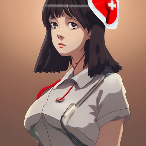WW2 Nurse Portrait in Studio Ghibli Style