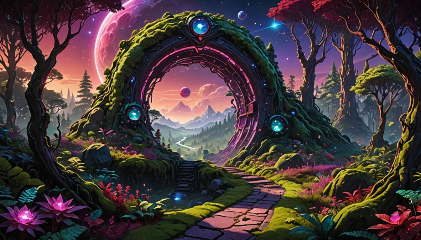 A secret portal in the forest.