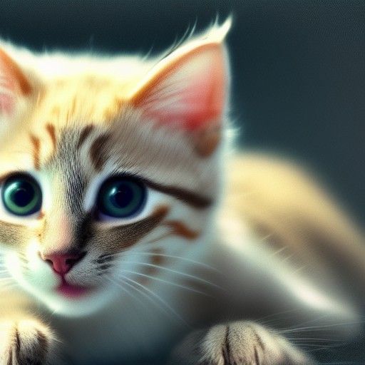 Cute Kitten Sitting in Hyperrealism 4K