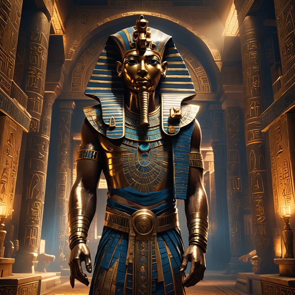 Egyptian Pharaoh in Grand Hall: Matte Painting