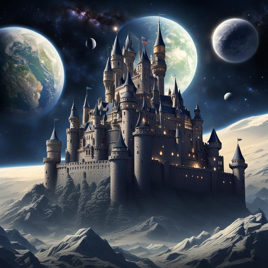 Castle in Space: AI Generated Image