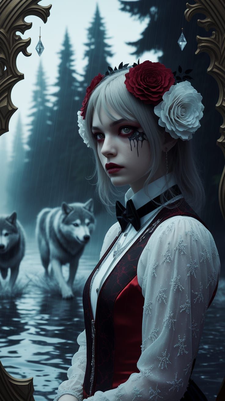 Gothic Girl in Storm, Doom Metal Style