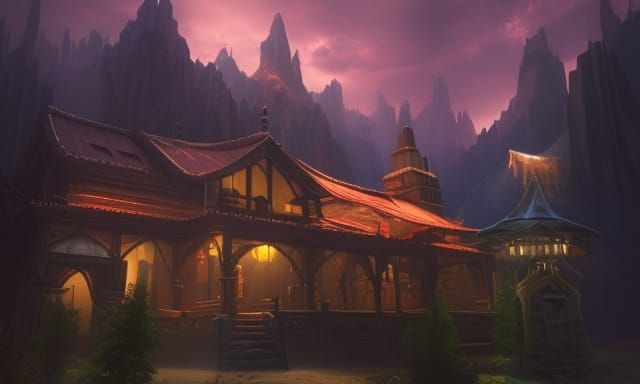 Epic Adventuring Party in a Dramatic Fantasy Landscape