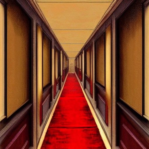 Sinister Red Hotel Hallway in Unreal Engine 5