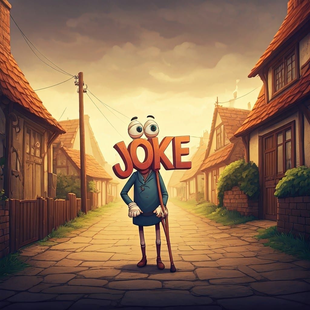 Gloomy Village Road Animated Word Portrait