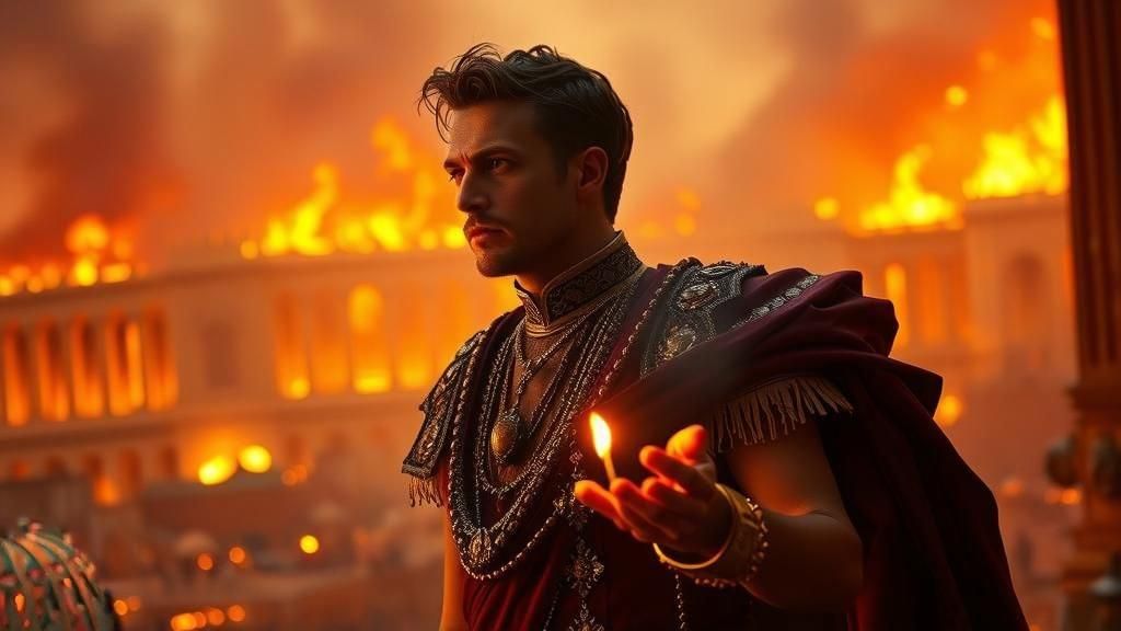 Nero Watching Rome Burn: A Cinematic Photograph