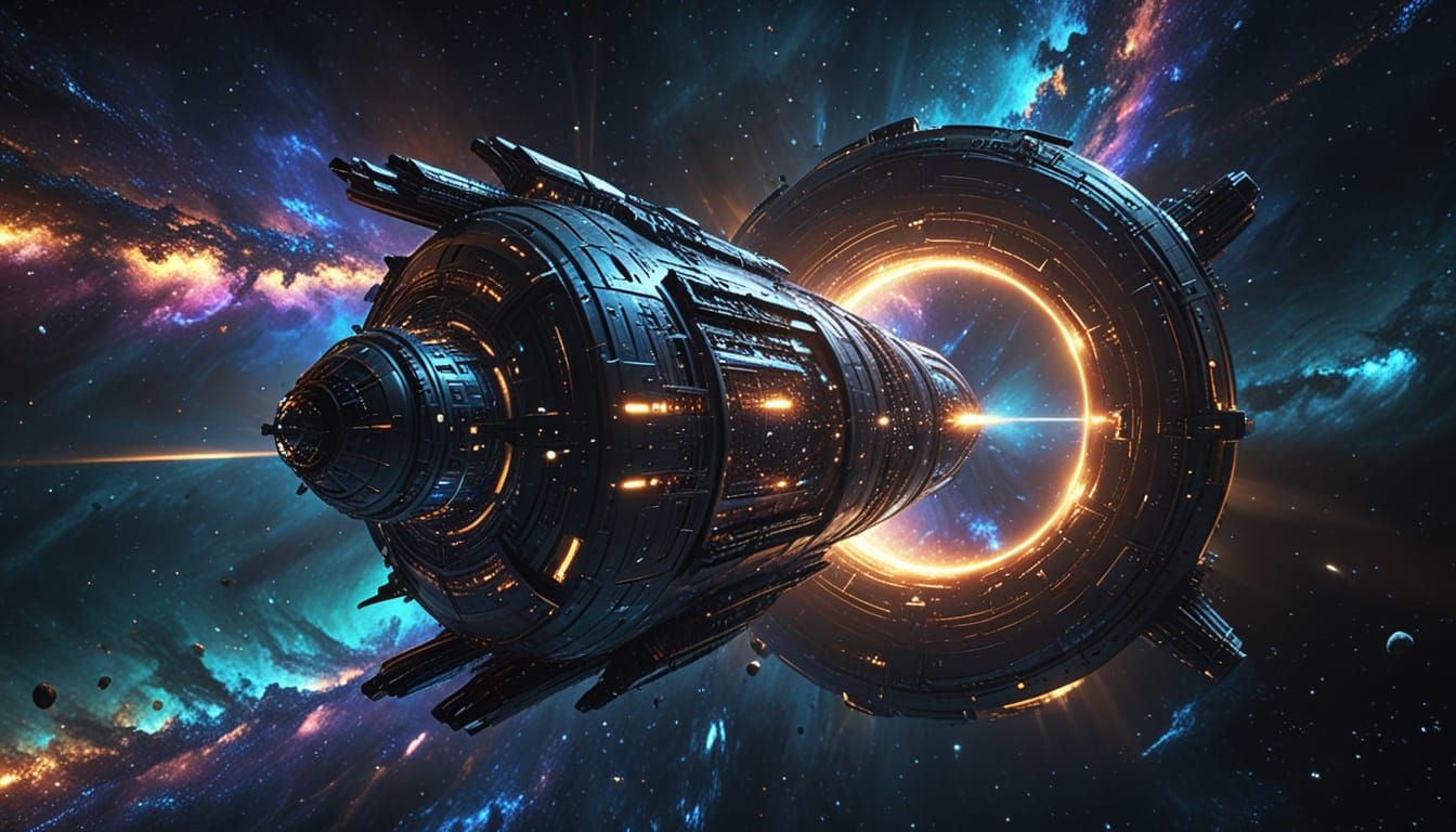 Cosmic Odyssey in Vibrant Neon Hues