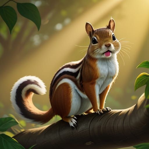 Steve Harvey as Squirrel in Vibrant Oil Painting