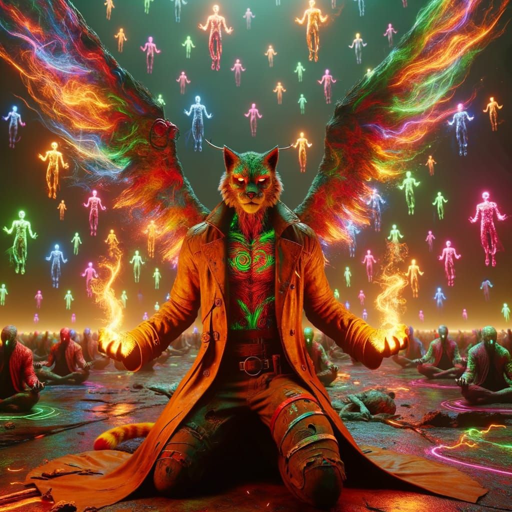 Eerie Lynx Sorcerer Conjures Energy in Cinematic Scene