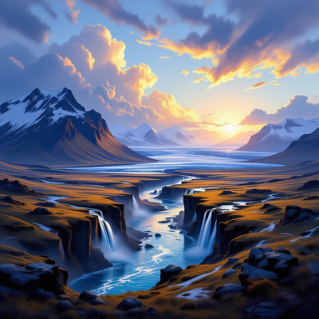 Icelandic Vista in a Romantic Style