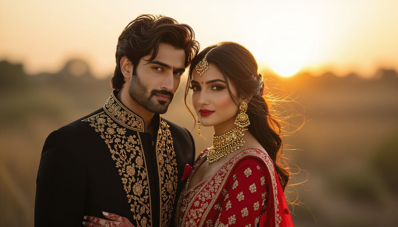Bollywood Style Indian Couple in Sunset