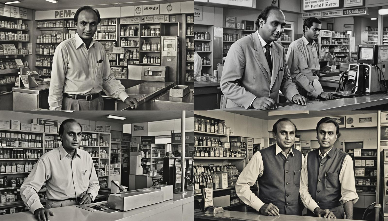 Dhirubhai Ambani at Petrol Pump: Cinematic Film Still