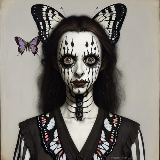 Butterfly in Darkly Whimsical Style