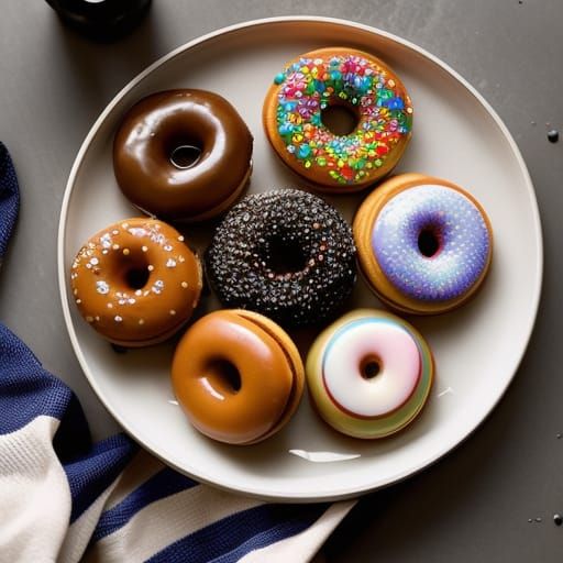 Delicious Donuts in Hyperdetailed Digital Art Style