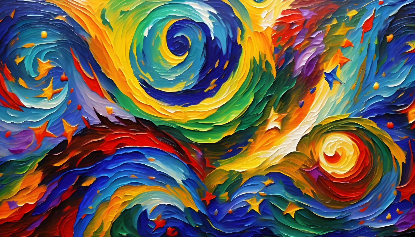 Five Swirling Vortex Maelstroms in Abstract Expressionism St...