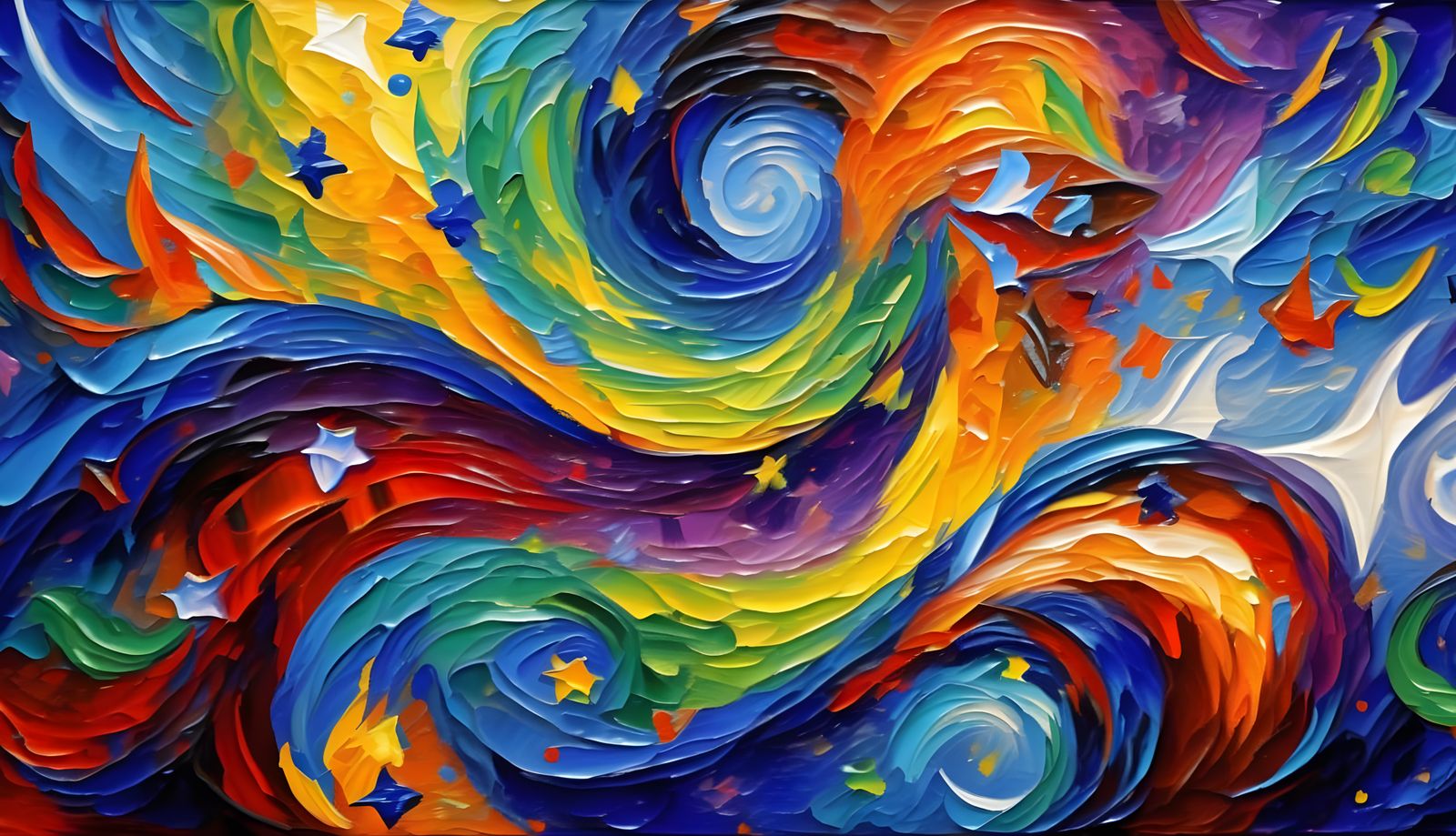 Vast Swirling Vortex Maelstroms in Oil Paint