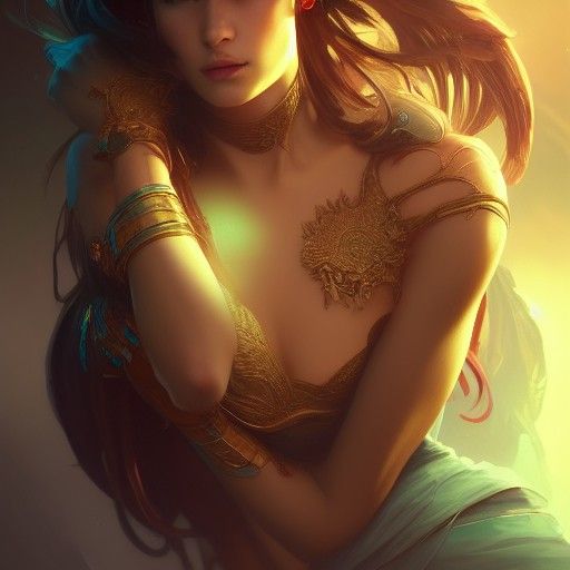 Detailed Portrait of Scorpio Woman, Digital Art