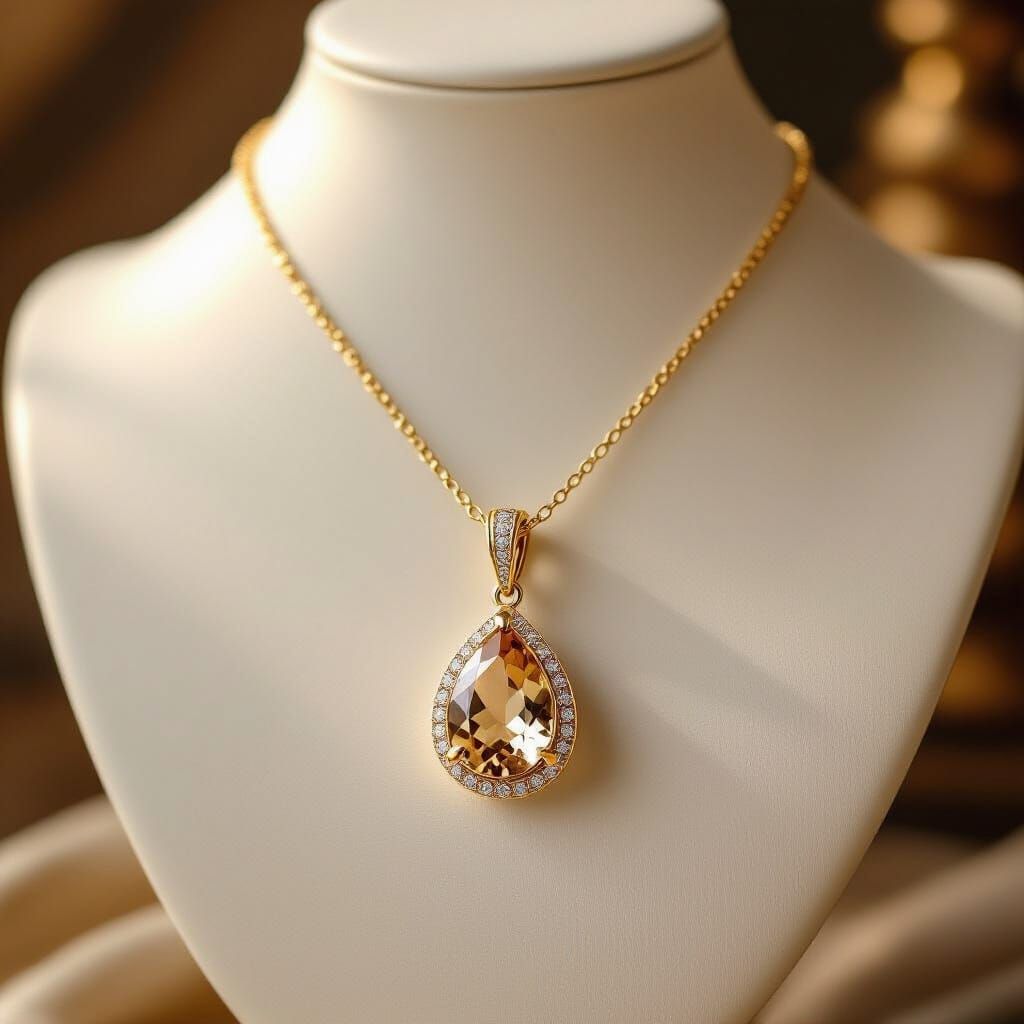 Elegant Scapolite Pendant Necklace on Mannequin