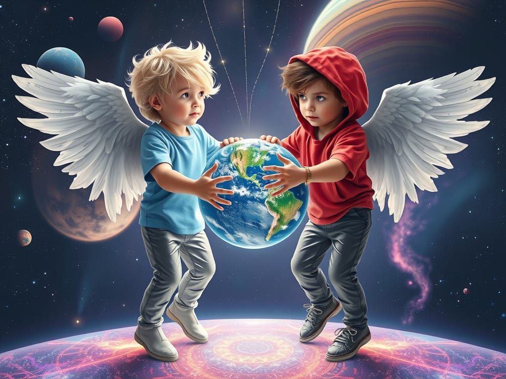 Angelic Boys Embodied Love and Hate in Cosmic Struggle
